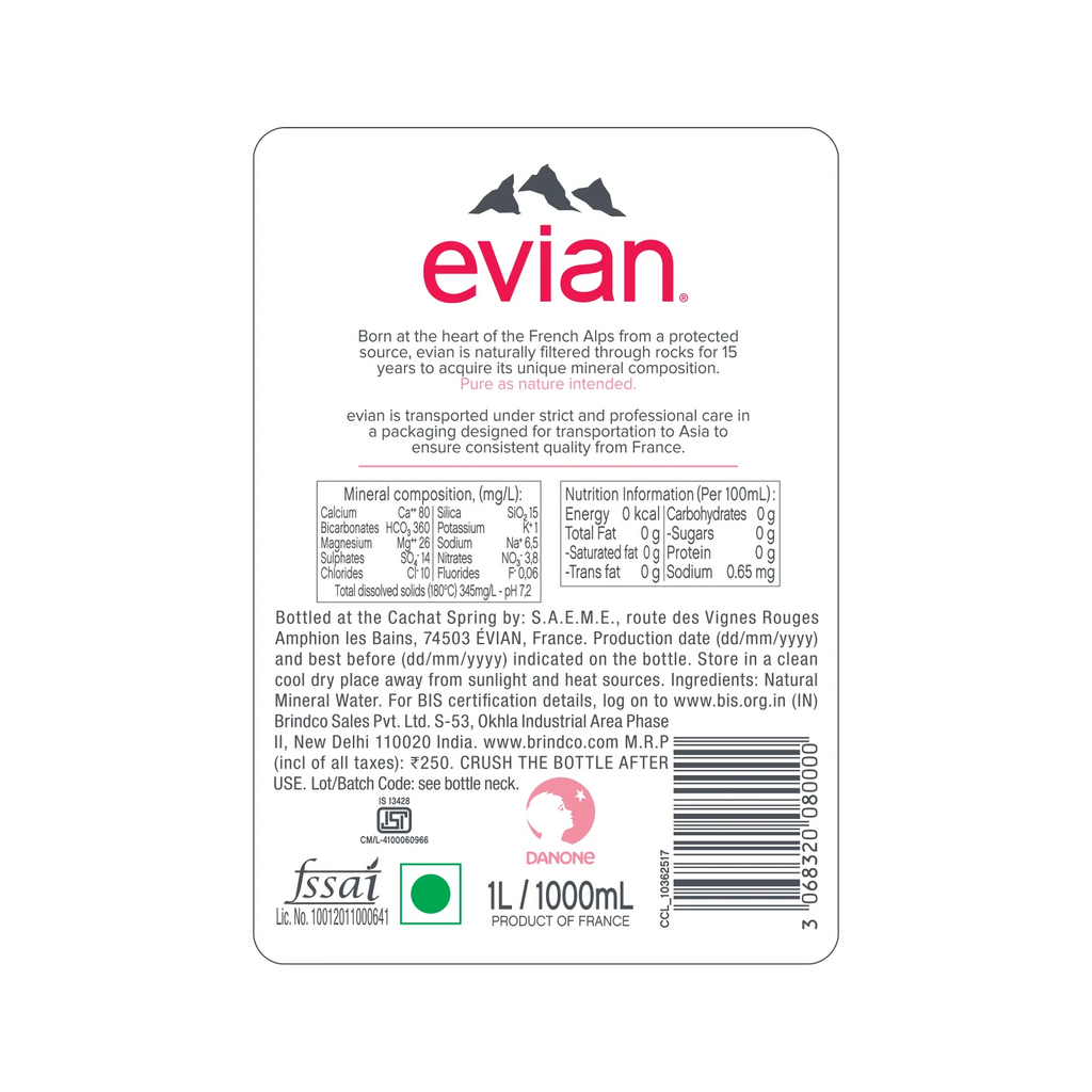 evian® 500ml Natural Mineral Water