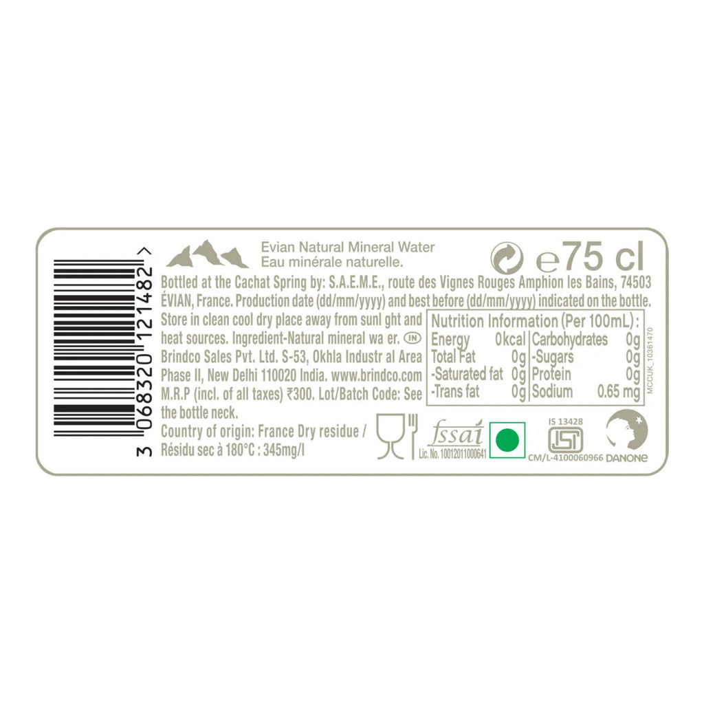 evian® 750ml Natural Spring Water